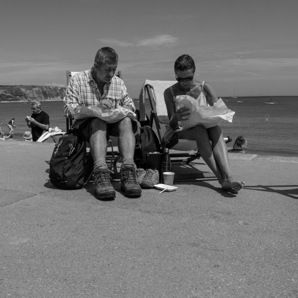 couple having fish & Chips